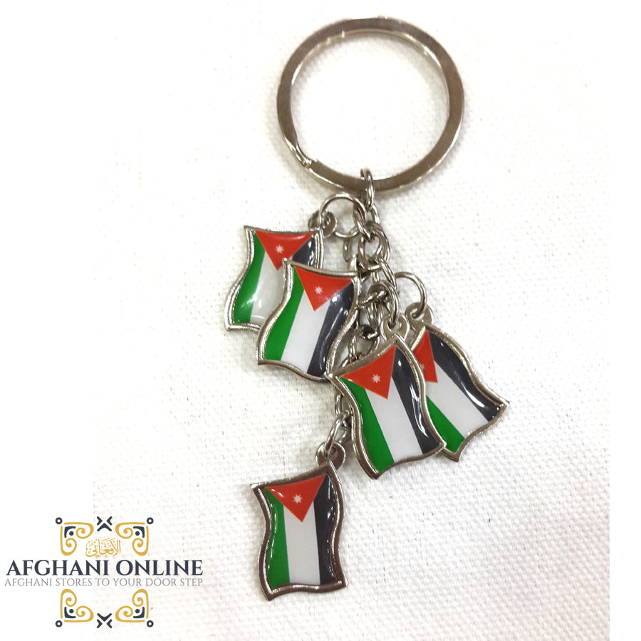 Flag of Jordan key chain shape 2