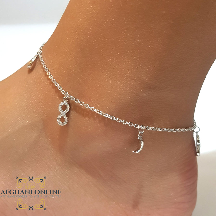 Silver on sale moon anklet