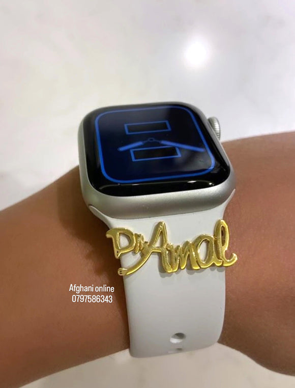 Personalized Apple watch band name disney font style for doctors - silver custom apple watch charms - apple watch band accessories - handmade silver - Afghani online - customized apple watch name custom pin - birthstone with personalized name - UAE apple watch - Jordan apple watch name - Dubai Jewelry - custom name for watches - USA Apple Watch custom Jewelry - أبل ساعة اسم - اسم تفصيل للساعة - تفصيل اسم فضة مطلي ذهب - بار أبل وتش - الافغاني