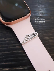 Palestine Keffiyeh watch band charm - Handala Charm- Sterling Silver charms - band charms - silver custom apple watch charms - apple watch band accessories - handmade silver - Afghani online - customized apple watch name custom pin - birthstone with personalized name - UAE apple watch - Jordan apple watch name - Dubai Jewelry - custom name for watches - USA Apple Watch custom Jewelry - أبل ساعة اسم  خريطة فلسطين تفصيل للساعة - كوفية فلسطين فضة - تعليقة حنظلة - الافغاني