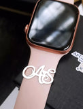 watch band initials - silver custom apple watch charms - apple watch band accessories - letters for watch band - handmade silver - Afghani online - customized apple watch name custom pin - Arabic Name personalized - UAE apple watch - Jordan apple watch name - Dubai Jewelry - name for watches - USA Apple custom Jewelry - أبل ساعة انجليزي حرفين - احرف تفصيل للساعة - تفصيل أحرف فضة - أبل وتش - الافغاني