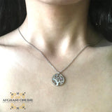 tree of life necklace - Silver necklace - cubic zirconia - women silver necklace - sparkle pendant - afghani online - Jordan necklaces - الافغاني - سنسال فضة - سناسيل للبنات - تعليقة حجر زركون